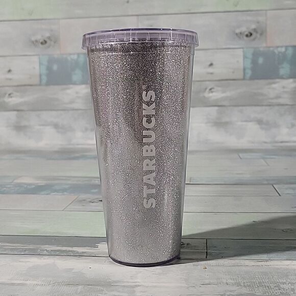 Silver Tall Venti Cold Starbucks Cup Tumbler - Picture 1 of 4
